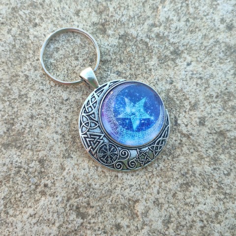 Přívěsek měsíc #13 přívěsek modrá růžová klíče měsíček klíčenka hvězda noc hvězdička purpurová moon magické hvězdička 