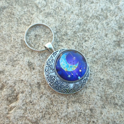 Přívěsek měsíc #16 přívěsek modrá klíče měsíček klíčenka hvězda hvězdy noc hvězdička moon magické 