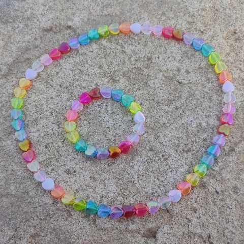 Duha #7 náhrdelník náramek srdce pestrobarevné barevné srdíčko srdíčka dětské duha duhové dětičky pro děti 
