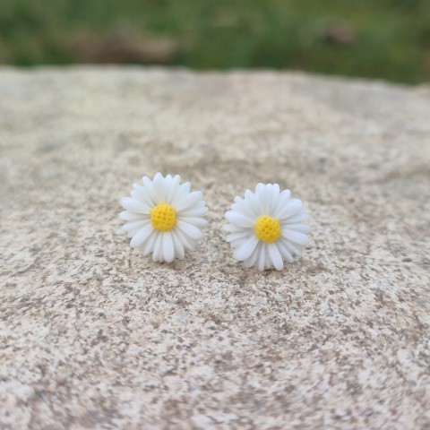 Sedmikráska OCEL #1 náušnice květina květy bílá květinka bílé květ kytička kytka náušničky květinky kvítek puzetky puzety kvítky sedmikráska nerezová ocel sedmikrásky 