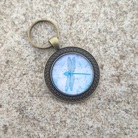 Přívěsek vážka #15 přívěsek dárek modrá hodiny klíče klíčenka ozdoba vážka křídla drobnost vážky pozornost na kabelku na klíče dragonfly 