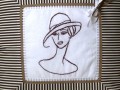 Polštář - žena v klobouku