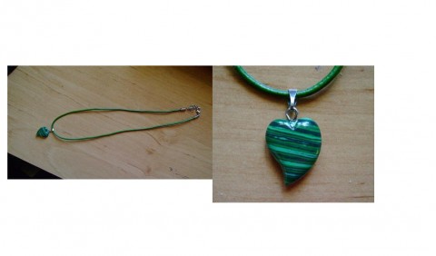 náhrdelník srdce malachit   1 srdce malachit 