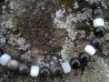 náramek: obsidián + perleť