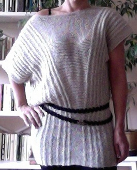 Asymetrická tunika - šaty tunika šaty dámská pletená podzimní vesta 
