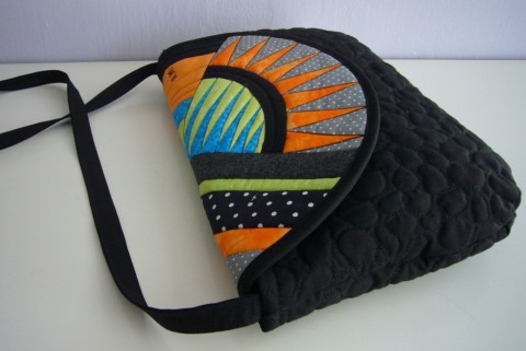 Bavlněný šperk - kabelka kabelka originální dárek bavlna černá barevná autorská módní psaníčko jediná prací patchwork- quilting 