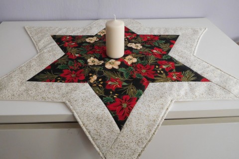 Vánoční hvězda - ubrus domov dárek vánoce patchwork bavlna ubrus hvězda originál jediný 