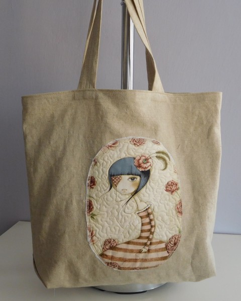 Mirabelle - lněná taška dárek taška bavlna nákup barvy autorská originál móda kabela jediná mirabelle 