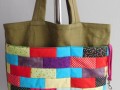 Lněná taška s patchworkem