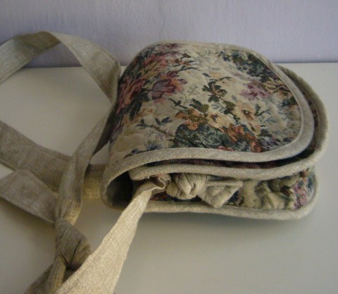 Gobelínová - malá kabelka patchwork růže autorská originál jediná gobelínová 