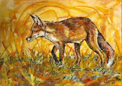 Líška Eliška zvíře obraz divoké liška art mlaba dílo 