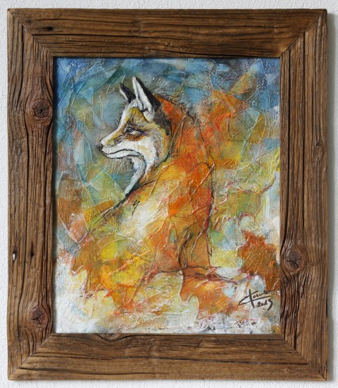 Líščia jeseň zvíře obraz malba umělecký liška expresionismus exprese umnění dílo expresivní 