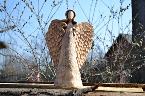 Keramický anděl keramika plastika anděl křídla keramický 