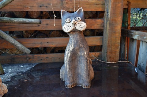 Keramická kočka dekorace kočka kocour kotě odpočinek parapet 