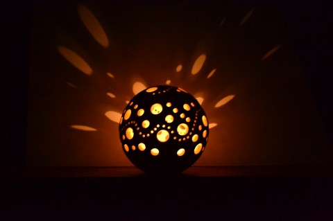 Keramická svítící koule dekorace koule svíčka světlo lampa kulička 