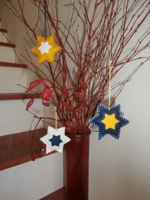 Hvězdičky vánoční dárek modrá vánoce bílá vánoční žlutá ozdoba koření filc stromeček hvězdička voňavé směs větvičky plněné adventní.věnec 