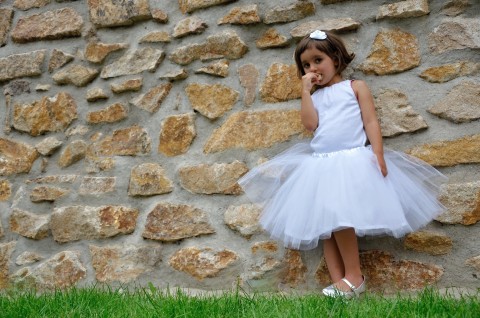 Tylová sukně bílá, délka 30cm sukýnka bílá sukně tylová baletní taneční nadýchaná společenská balet baletka řasená 