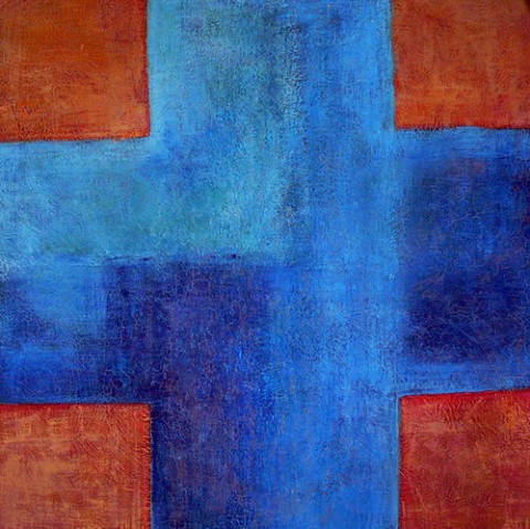 Kříž malba akryl abstrakce kříž 