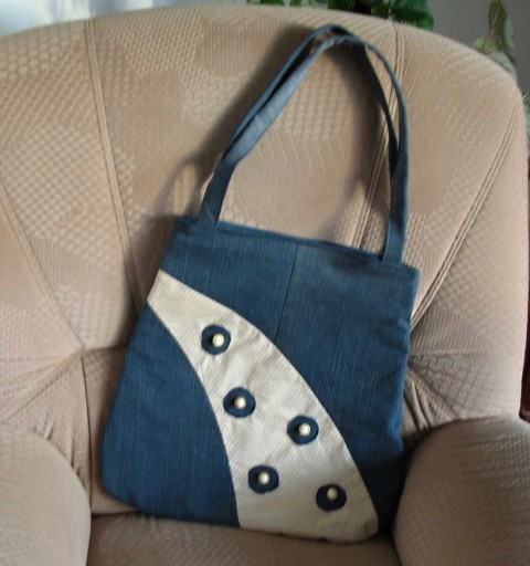 Riflová s knoflíky kabelka dárek taška dáreček praktická pro maminku pro babičku pro volný čas 
