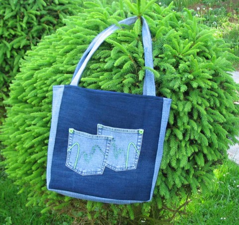 Riflová taška s kapsami kabelka dárek taška dáreček praktická pro maminku pro babičku pro volný čas 