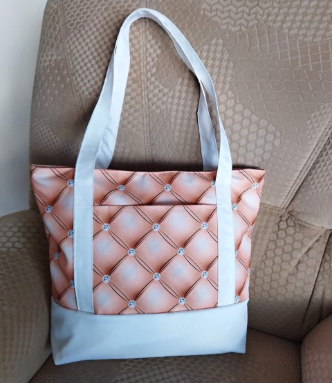 Taška - kabelka - béžový diamant kabelka dárek taška dáreček praktická do práce pro maminku pro babičku nepromokavá pro volný čas pevná taška 