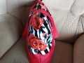 Taška-kabelka-červené růže na zebře