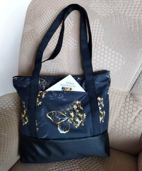 taška - kabelka - zlatý motýl kabelka dárek taška dáreček praktická do práce pro maminku pro babičku nepromokavá pro volný čas pevná taška 