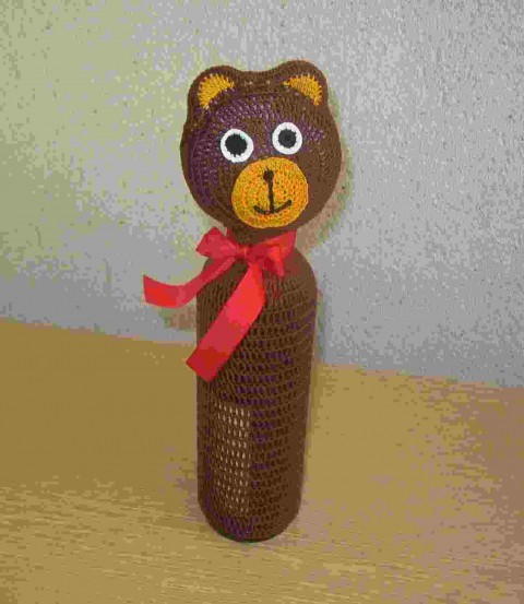 Ozdoba na láhev-medvídek dekorace dárek narozeniny svátek medvídek oslava 