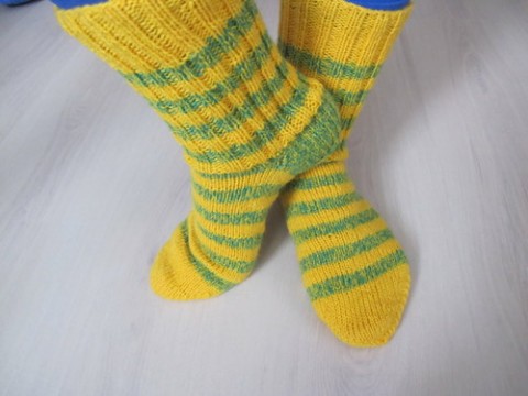 Pletené ponožky zelená zima podzim pletení žlutá akryl ponožky 