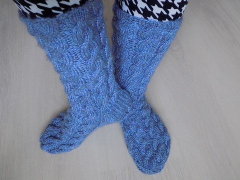 Ponožky zima podzim pletení šedá akryl ponožky copánky 