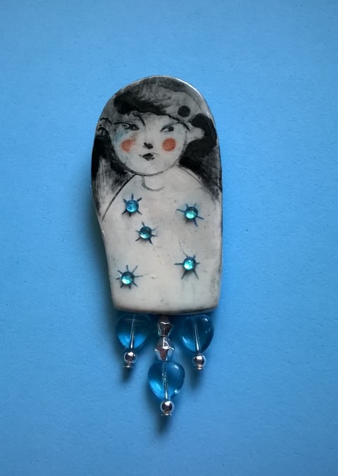 Modrá gejša porcelán 