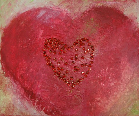 srdce no.2 srdce obraz akryl výšivka valentýn 