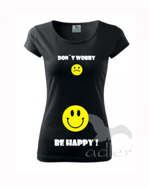 Don´t worry, be happy smajlík triko tričko úsměv emoikona 