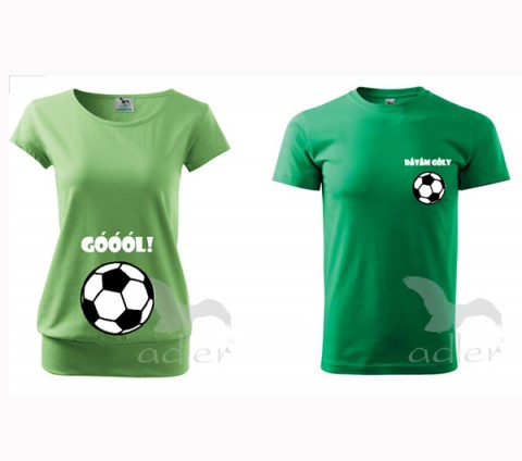 Těhotenské triko pro páry-Fotbal triko dítě tričko duo pár těhotenské partnerství bříško těhotenství břicho 