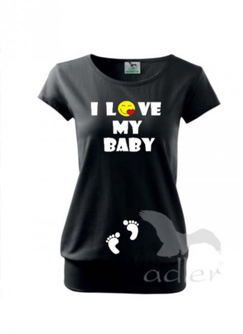 I love my baby - smile triko dítě tričko těhotenské bříško těhotenství břicho 