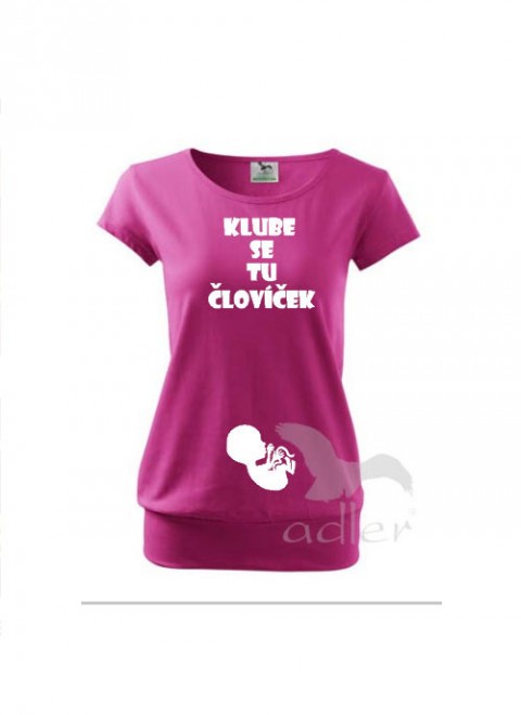 Klube se tu človíček triko dítě tričko těhotenské bříško těhotenství břicho 