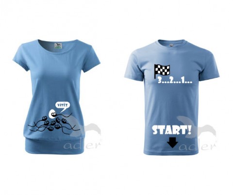 Závod triko dítě tričko duo pár těhotenské partnerství bříško těhotenství břicho 