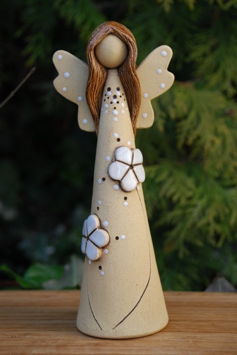 Andílek s květy - keramika keramika anděl andílek keramický z keramiky 