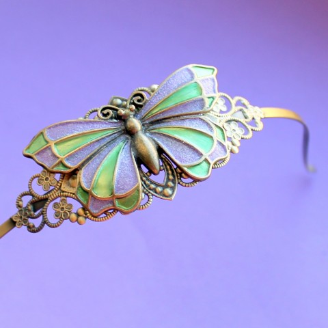 Luxusní čelenka s motýlem motýl moderní elegantní čelenka luxusní 