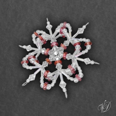 Vánoční korálková hvězda - KO231 ozdoby vánoce vánoční hvězda ozdoba hvězdy star korálková korálkové stromeček hvězdička vločka hvězdičky vločky ozdobička z korálků 