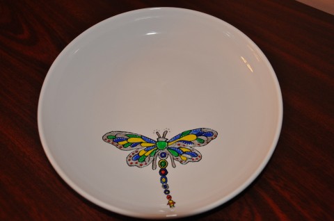 tác...vážka dekorace dárek talíř motýl podnos tác ozdoba vážka nádobí tácek talířek 