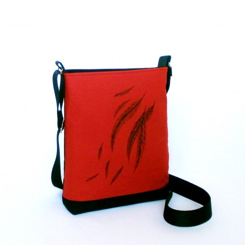 Crossbody UNA III červená kabelka červená obrázek kresba kreslená 