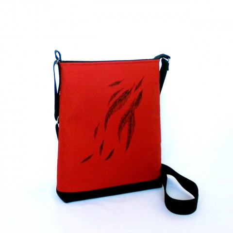 Crossbody UNA IV červená kabelka červená obrázek kresba kreslená 