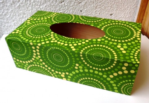 na kapesníky do zelena box zelená krabička kapesníky krabice decoupage ubrousek grunterka kapesník ubrousky ornamenty 