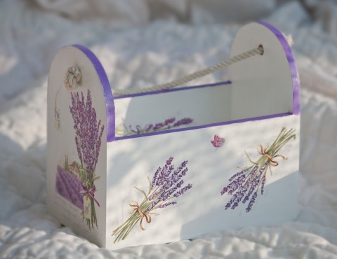 zásobník -levandulový květina levandule fialová krabička kapesníky krabice květiny zátiší decoupage kytky ubrousek grunterka koření 
