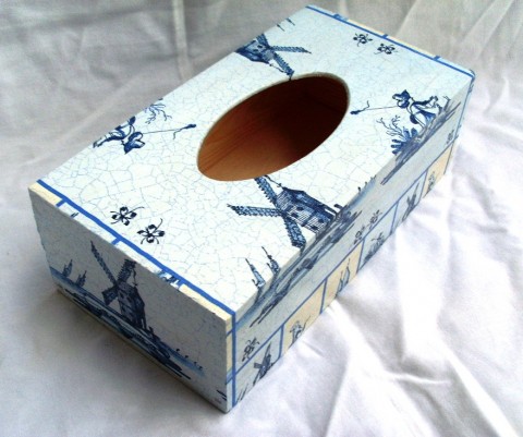 na kapesníky-Holandský styl styl krabička kapesníky krabice zátiší decoupage ubrousek grunterka kapesník ubrousky holandsko mlýn sedlák 
