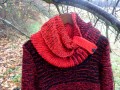 svetr pletený červánkový