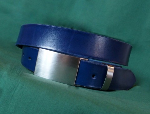 Opasek s plnou sponou modrý dárek pásek opasek kožený elegantní oblek kožený opasek pánský opasek 