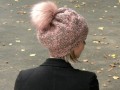 Zapudrovaná - růžová zimní čepice