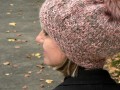 Zapudrovaná - růžová zimní čepice